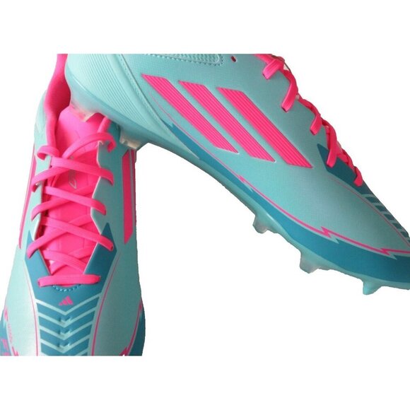 Adidas Men\'s F50 League FG/MG Messi Soccer Cleats Aqua Blue Pink Sizes NIB main image 5